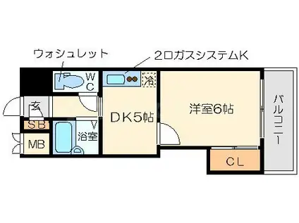ロイヤルハイツ菅原(1DK/5階)の間取り写真