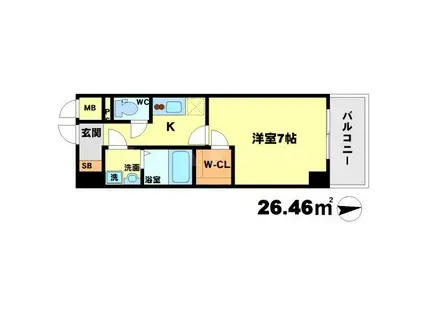 エスリード江坂垂水町(1K/3階)の間取り写真