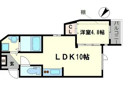 アーバングランデ吹田(1LDK/3階)の間取り写真