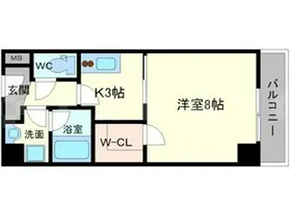 ハイムラポールPARTⅩⅤ(1K/2階)の間取り写真