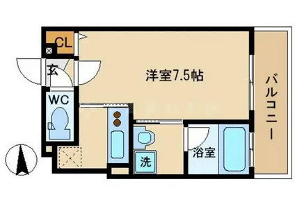 アクティコートクリスタル京橋(1K/2階)の間取り写真