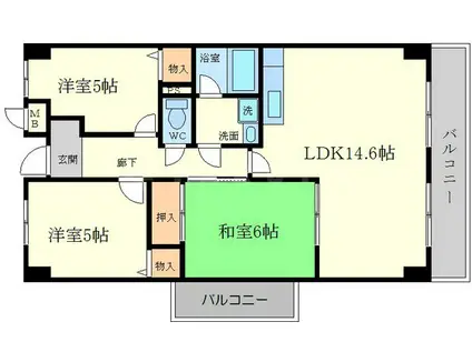 ニチゴマンション2(3LDK/1階)の間取り写真