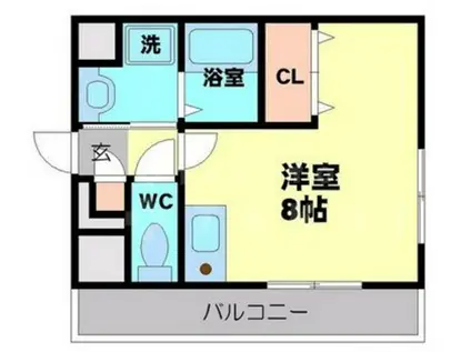 北大阪急行南北線 緑地公園駅 徒歩12分 5階建 築28年(ワンルーム/3階)の間取り写真