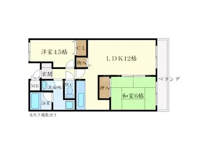 KLコート桃山台(2LDK/4階)の間取り写真