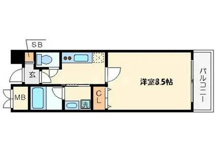 オルゴグラート鶴見(1K/5階)の間取り写真