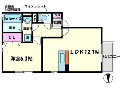 ポンテ・セジュール(1LDK/2階)の間取り写真