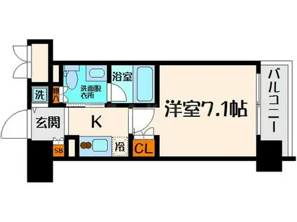 セイワパレス大阪城北(1K/4階)の間取り写真