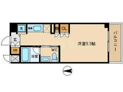 セイワパレス京橋コルティーレ(ワンルーム/8階)の間取り写真