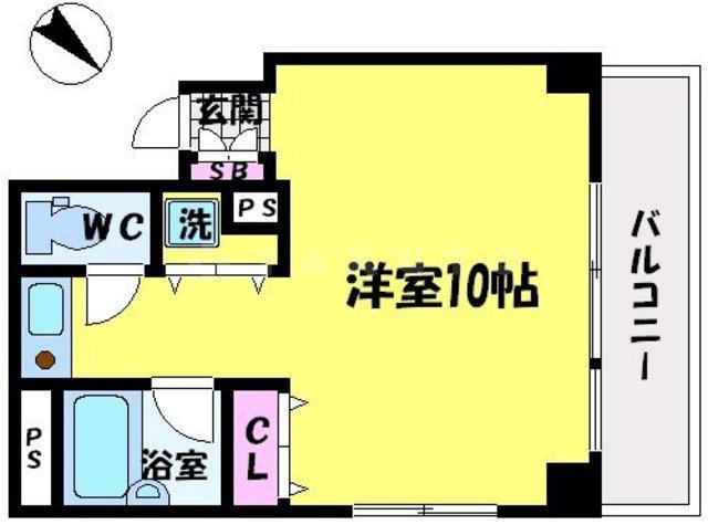 リバティービル(ワンルーム/4階)の間取り写真