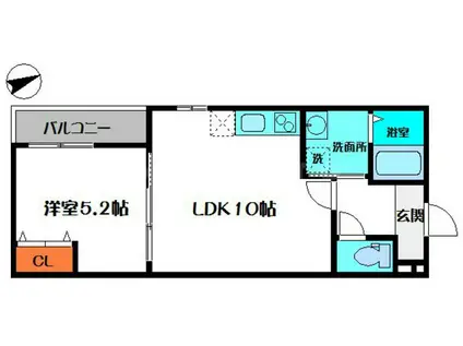 フジパレス西三荘(1LDK/1階)の間取り写真