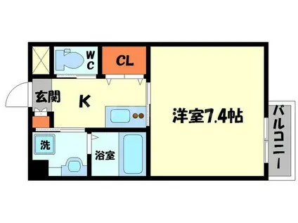 レヴィア門真(1K/2階)の間取り写真