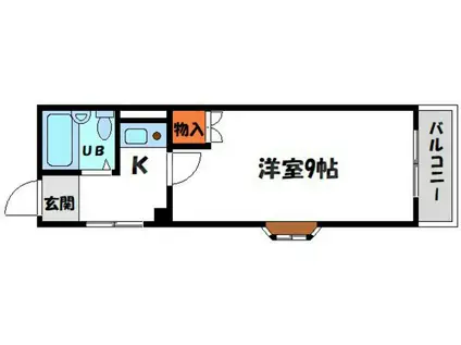 ロイヤルオークス滝井(1K/4階)の間取り写真