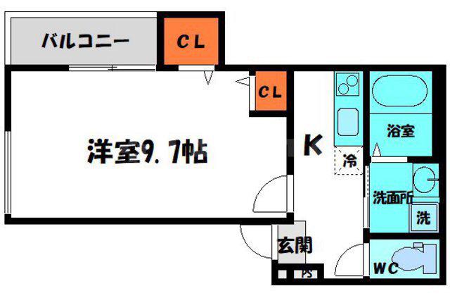 フジパレス西三荘Ⅱ番館(1K/2階)の間取り写真