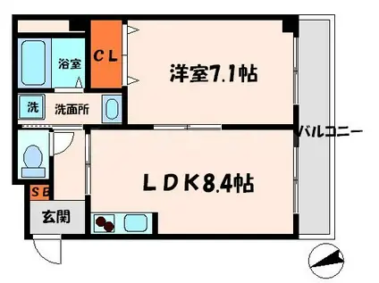メゾンドフォンティーヌ(1LDK/3階)の間取り写真