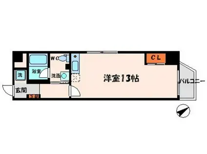 FEEL DOI(ワンルーム/4階)の間取り写真