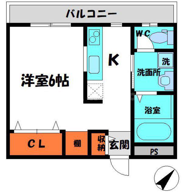 アパートメント守口(1K/3階)の間取り写真