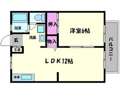 サンハイツ(1LDK/1階)の間取り写真