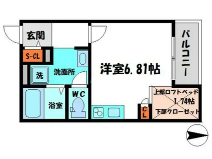 大和田テラスハウス(ワンルーム/1階)の間取り写真