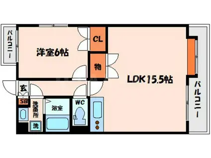 ブランドールM3(1LDK/2階)の間取り写真