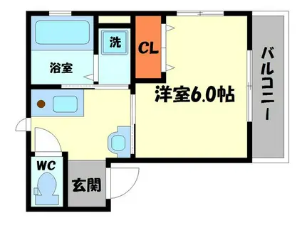 LA・LUCE速見(1K/2階)の間取り写真