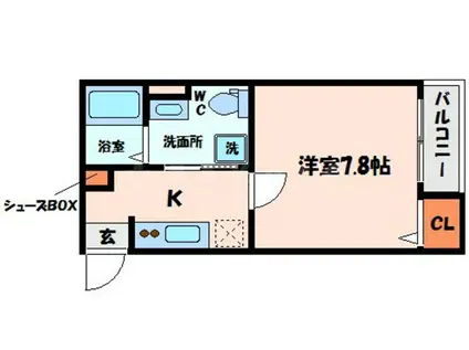 ELEVER 門真(1K/1階)の間取り写真