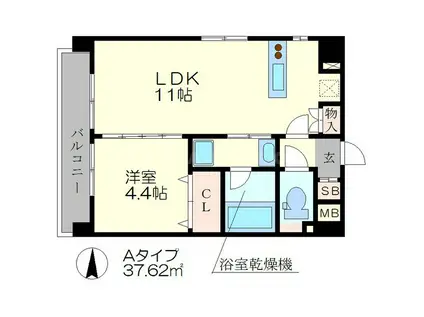 京まちなか湖月(1LDK/4階)の間取り写真