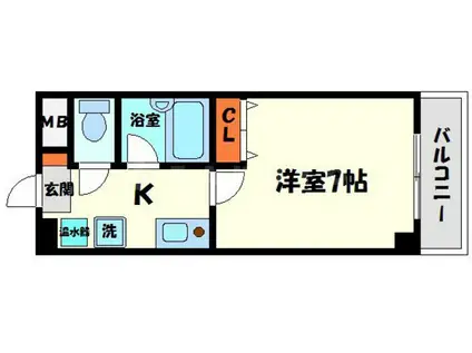 グラシアス中島(1K/3階)の間取り写真