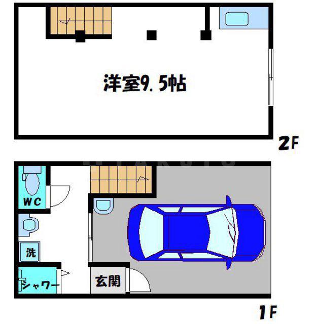 守口市金田町1丁目テラスハウス(ワンルーム)の間取り写真