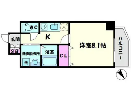 ザッツコート浜町(1K/3階)の間取り写真