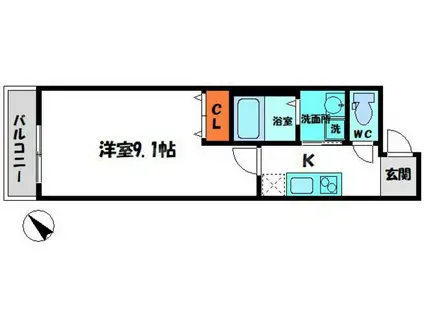 フジパレス太子橋Ⅰ番館(1K/1階)の間取り写真