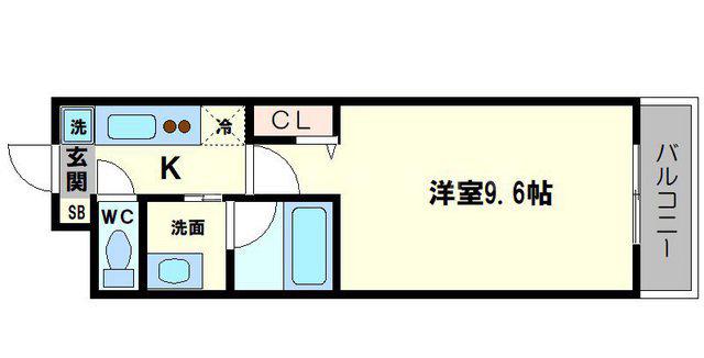 ARTISTA 円町ドゥーエ(1K/1階)の間取り写真