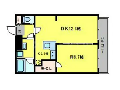 ARTISTA 円町ドゥーエ(1LDK/3階)の間取り写真