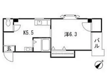 ラ リンピア(1K/2階)の間取り写真