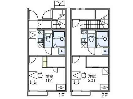 レオネクストHOPE横山(1K/2階)の間取り写真