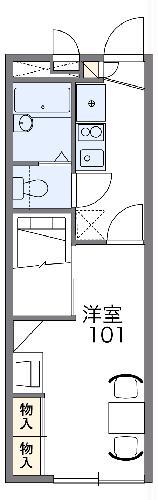 レオパレスアベニール(1K/1階)の間取り写真
