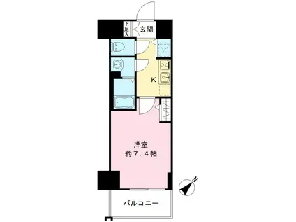 エスリード新栄グランラグジェ(1K/4階)の間取り写真