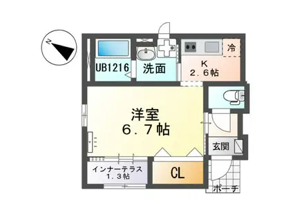 プライム瑞穂(1K/1階)の間取り写真