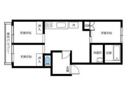 フレッシュマートマンション3(3DK/2階)の間取り写真