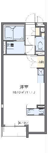 ミランダ唯(ワンルーム/1階)の間取り写真