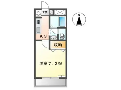 グランドパレス宮西(1K/2階)の間取り写真