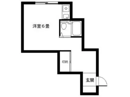 ハイツ西之谷(ワンルーム/1階)の間取り写真