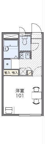 レオパレスステラⅡ(1K/1階)の間取り写真