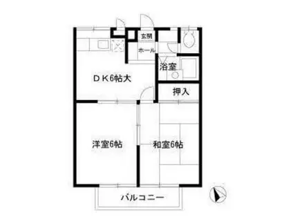 エステートピース(2DK/2階)の間取り写真