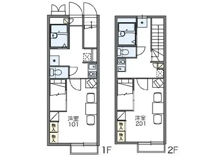 レオパレスファンファーレ(1K/1階)の間取り写真