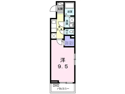 カーサ・ディーⅠ(1K/1階)の間取り写真