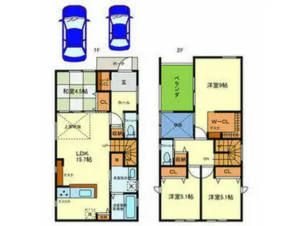 阪急電鉄神戸線 園田駅 徒歩15分 2階建 築4年(4LDK)の間取り写真