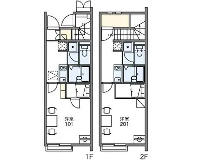 レオネクストチェリーブロッサム(1K/2階)の間取り写真