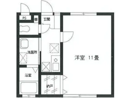 リヴェール南ユーカリが丘(1K/3階)の間取り写真