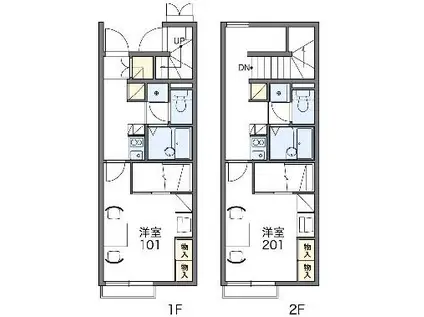 レオパレスブランドミールⅢ(1K/1階)の間取り写真