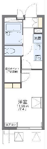 レオパレスフーカ西町(1K/3階)の間取り写真
